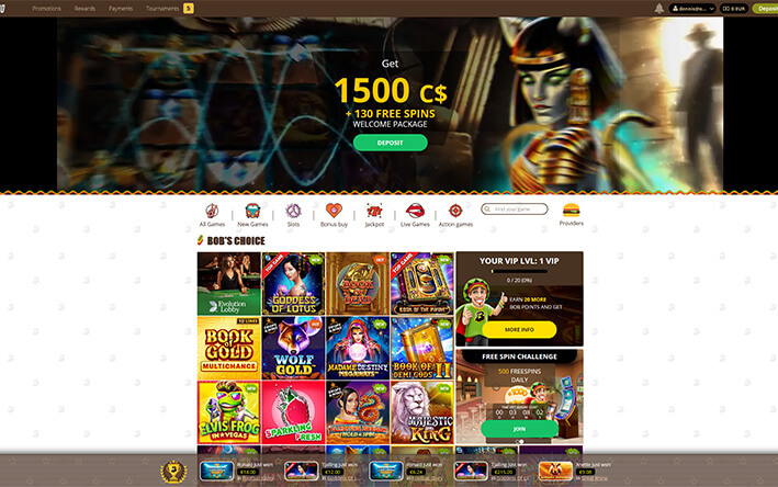 Bob casino screenshot