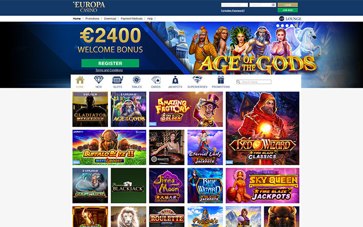 Europa casino screenshot