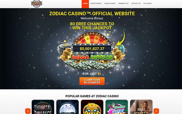 Zodiac Casino screenshot